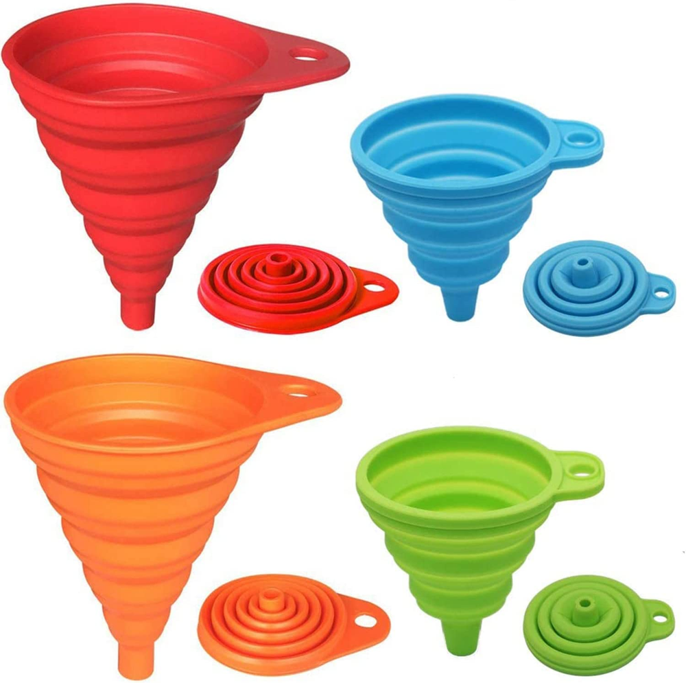 KongNai Kitchen Collapsible Funnel Set, 4 Pack; Brand New, Fast Free Shipping