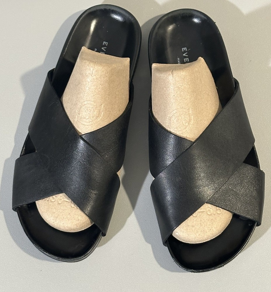 Everlane Women's Black The Form Crossover Made In Italy Sandal Size 10
