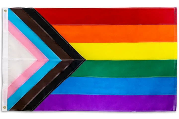 Embroidered Progress Pride Flag 3x5ft LGBTQIA+ Gay Pride Rainbow Progress Flag
