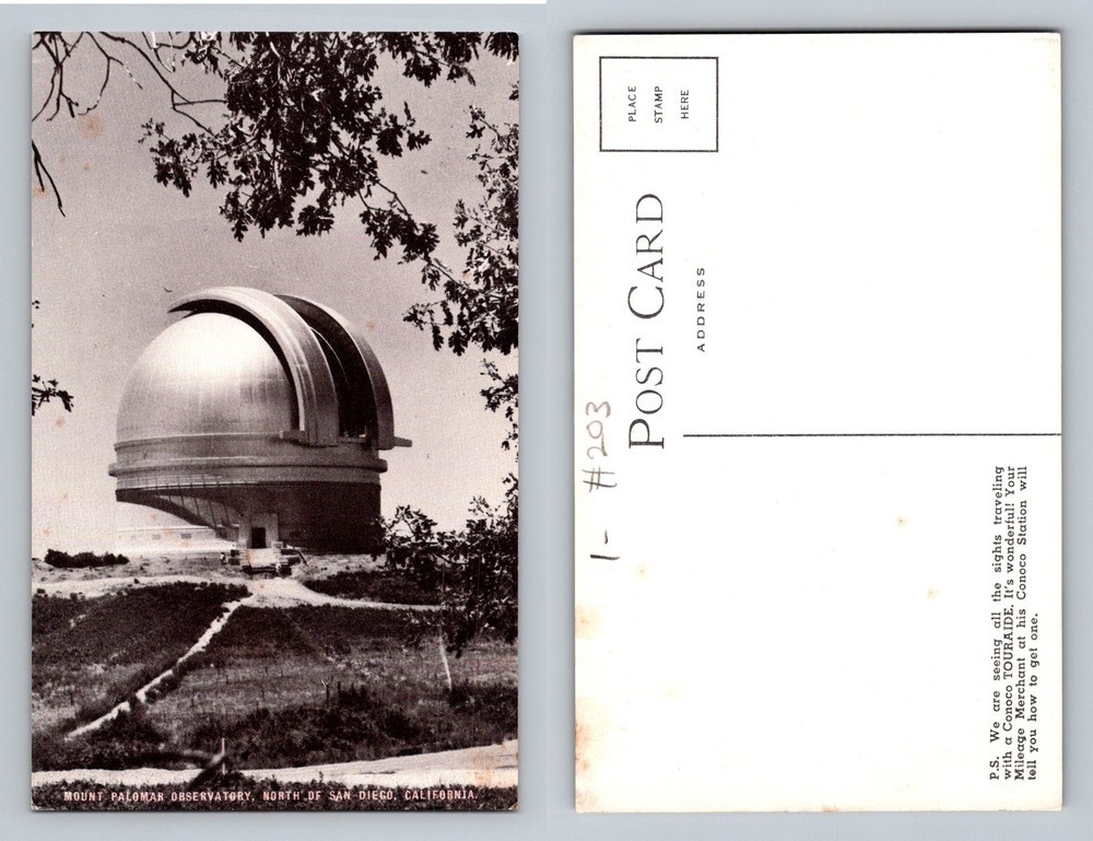 San Diego, CA-California, Mount Palomar Observatory Telescope Vintage Postcard