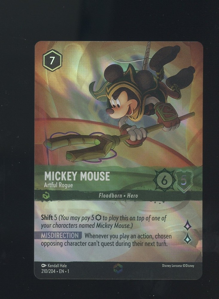 2023 Disney Lorcana EN 1 Enchanted #210 Mickey Mouse Artful RoguePROBSTEIN is actively accepting consignments !!