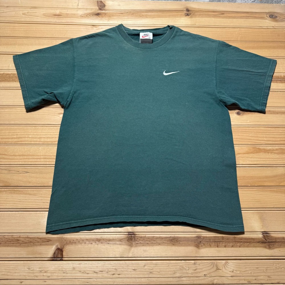 Vintage 90s Nike Embroidered Center Mini Swoosh Sportswear T-Shirt USA - Medium