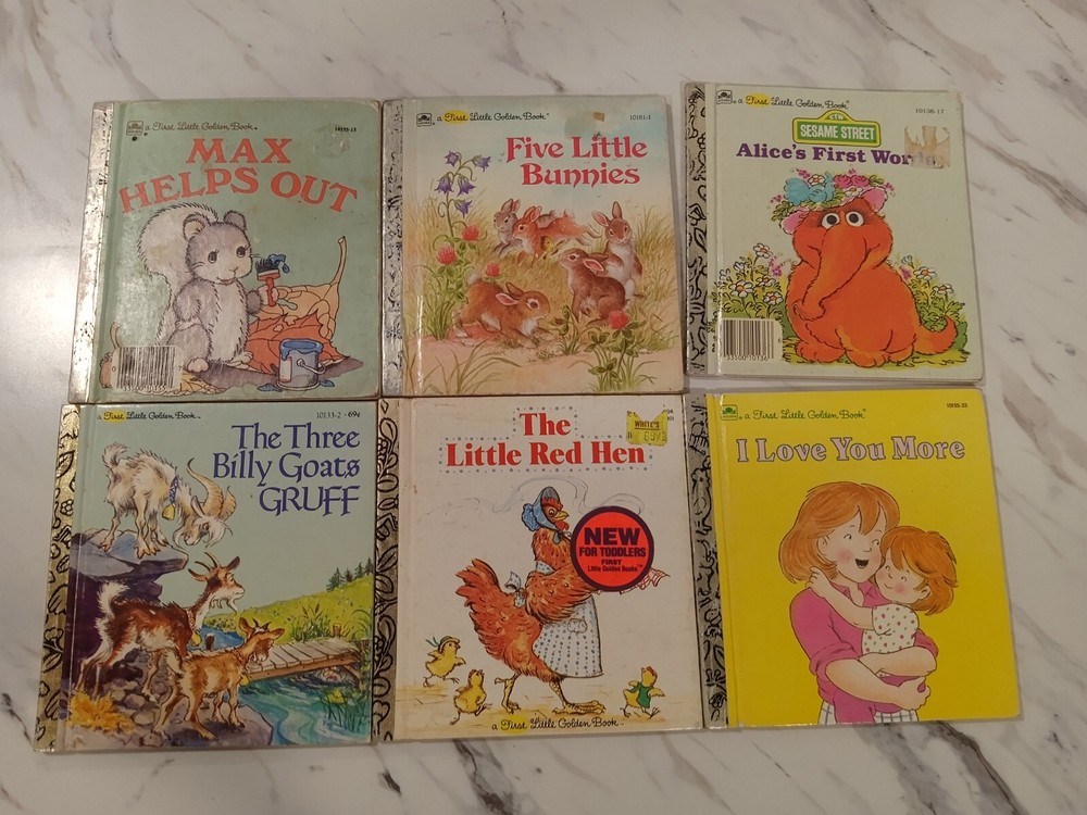 First Little Golden Book - 6 Book Lot: Max Helps Out - 5 Little Bunnies...