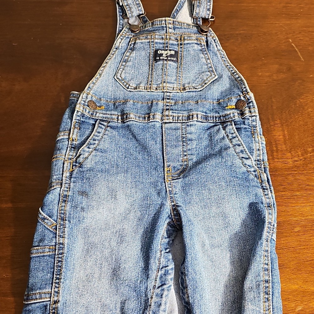 OshKosh B'gosh Denim Overall One-Piece Snap Closure Pockets 18M Blue