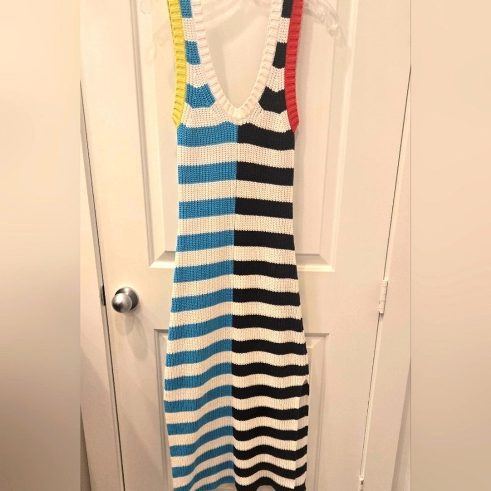 Staud Seashore Striped Knit Midi Dress – Sleeveless – Size M – Chic  Style