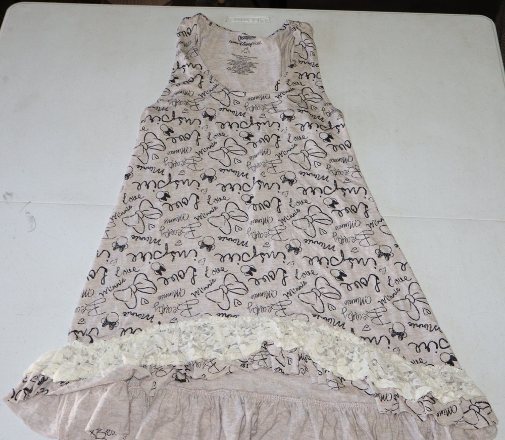 Disneyland Disney World Minnie Mouse Lace Ruffle Long Tank Top Women's Size M