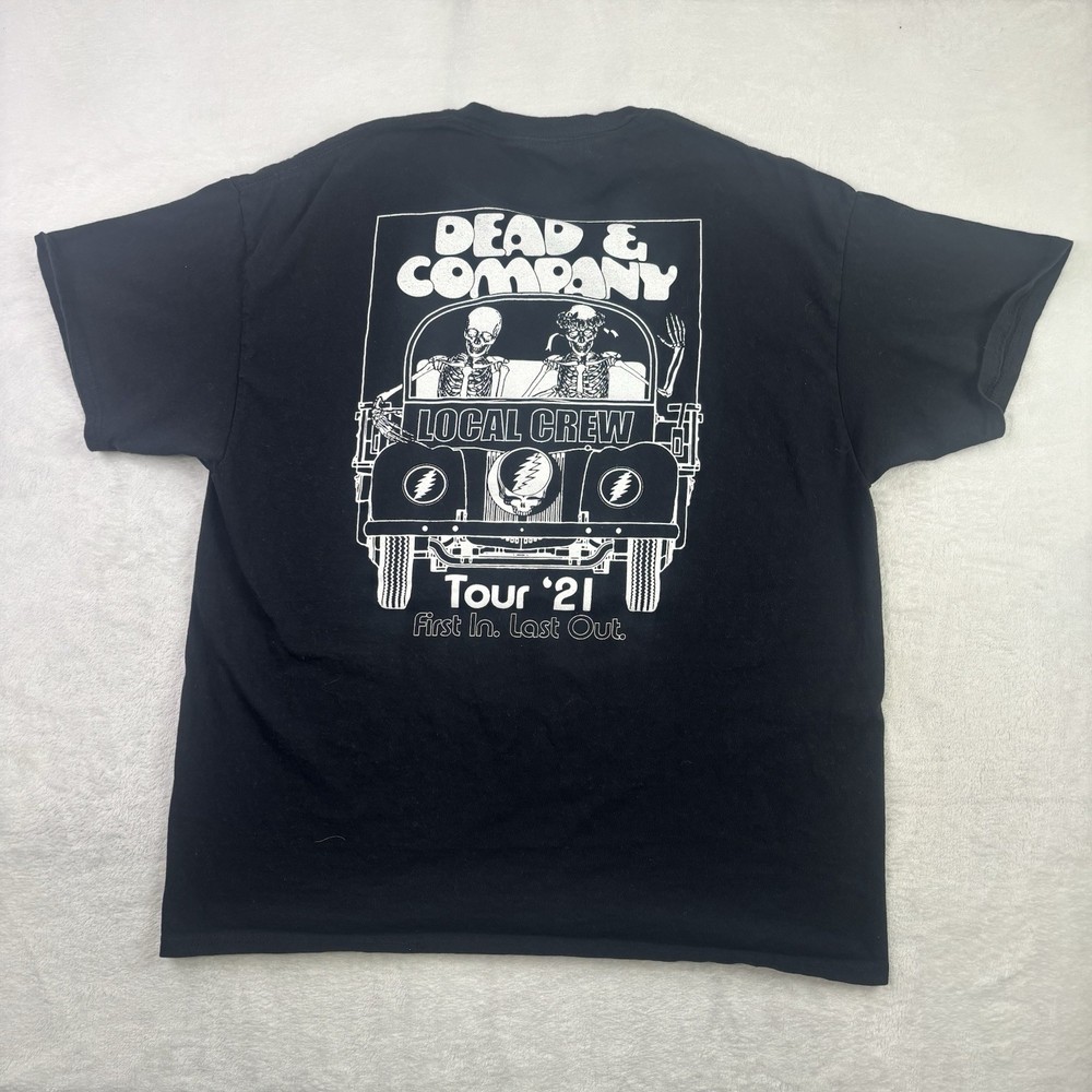 Dead & Co Local Crew Tour 21 Grateful Dead Black SS Graphic Shirt Men's XL