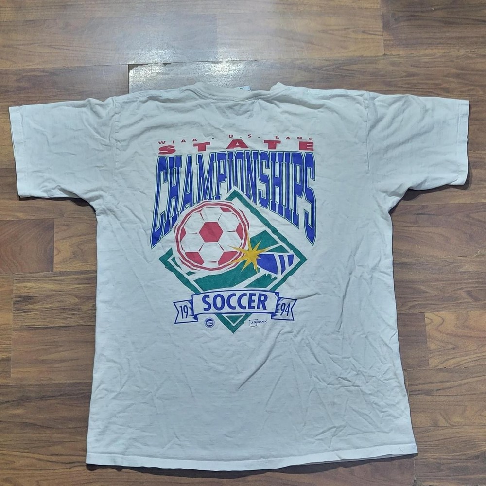 Vintage 90s, State Champion Soccer tshirt. Single stitch. Dated 1994 Size Large