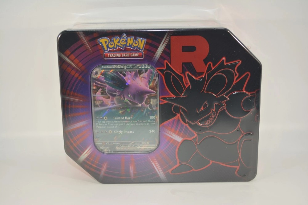 Pokemon TCG: Destined Rivals Team Rocket Tin Nidoking--Brand New Sealed