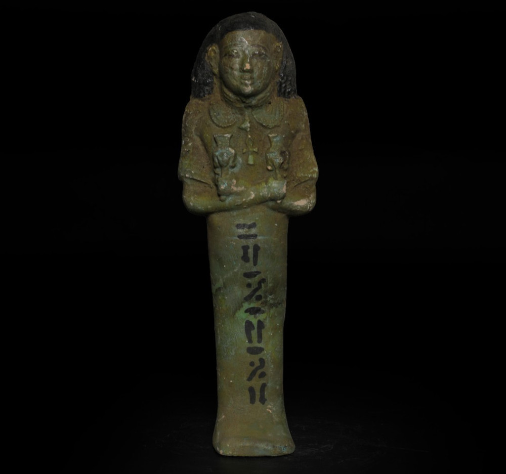 Ancient Egyptian Antiques Ushabti Faience Shabti Figure Hieroglyphic Statue BC