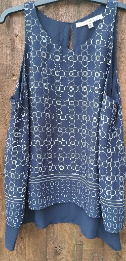 Max Studio Blouse Top Size XL Sleeveless Boho Print