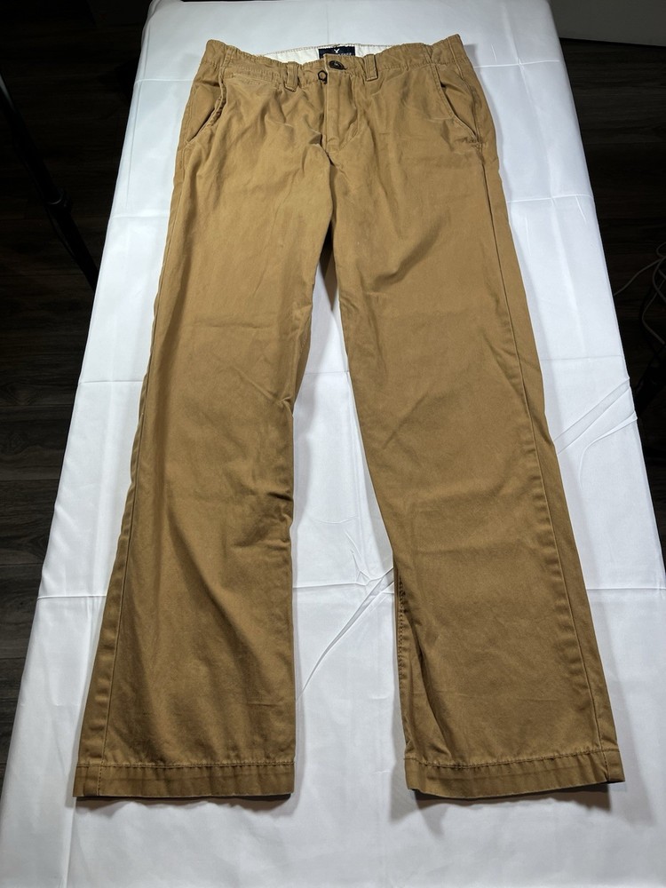 American Eagle Outfitters Men's Khaki Pants, Size 28x30, Original Straight Flex