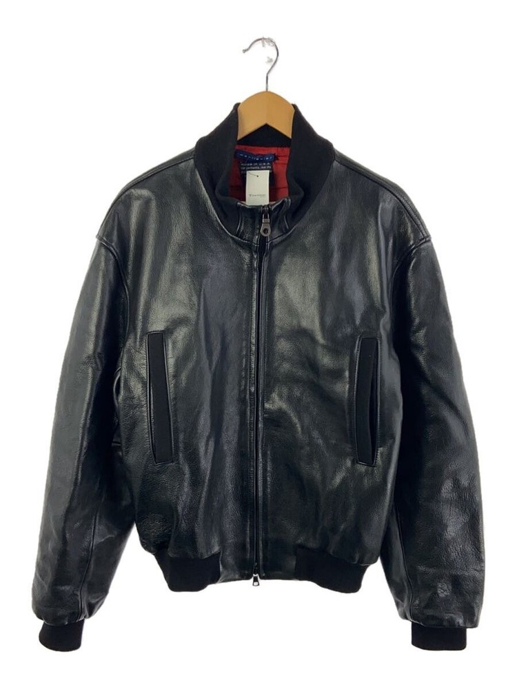 Black Double Zip Blouson Leather Jacket Made in USA
