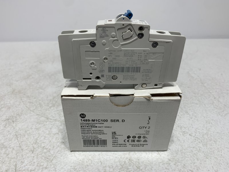 Allen Bradley 1489-M1C100 Circuit Breaker 10A 1-Pole 277V AC (lot of 2)
