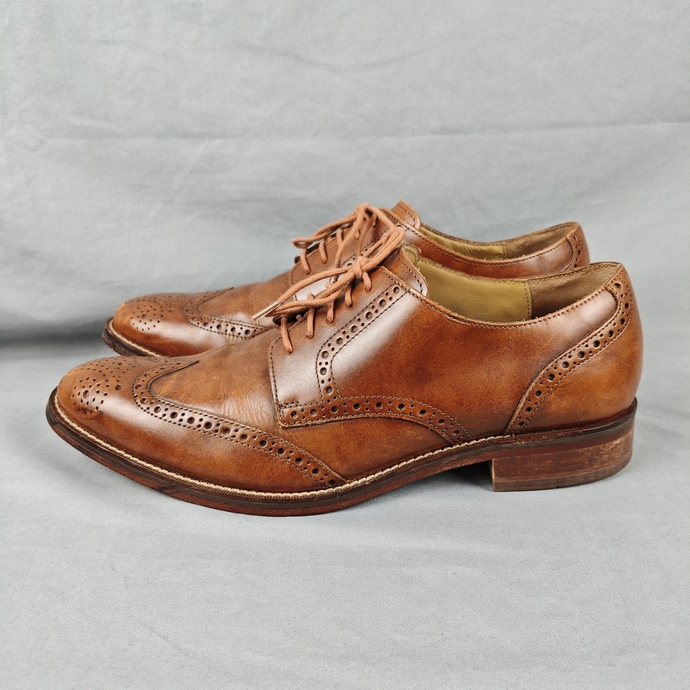 Cole Haan Shoes Mens Size 10 Brown Leather Wingtip Brogue Oxford Dress Grand.OS