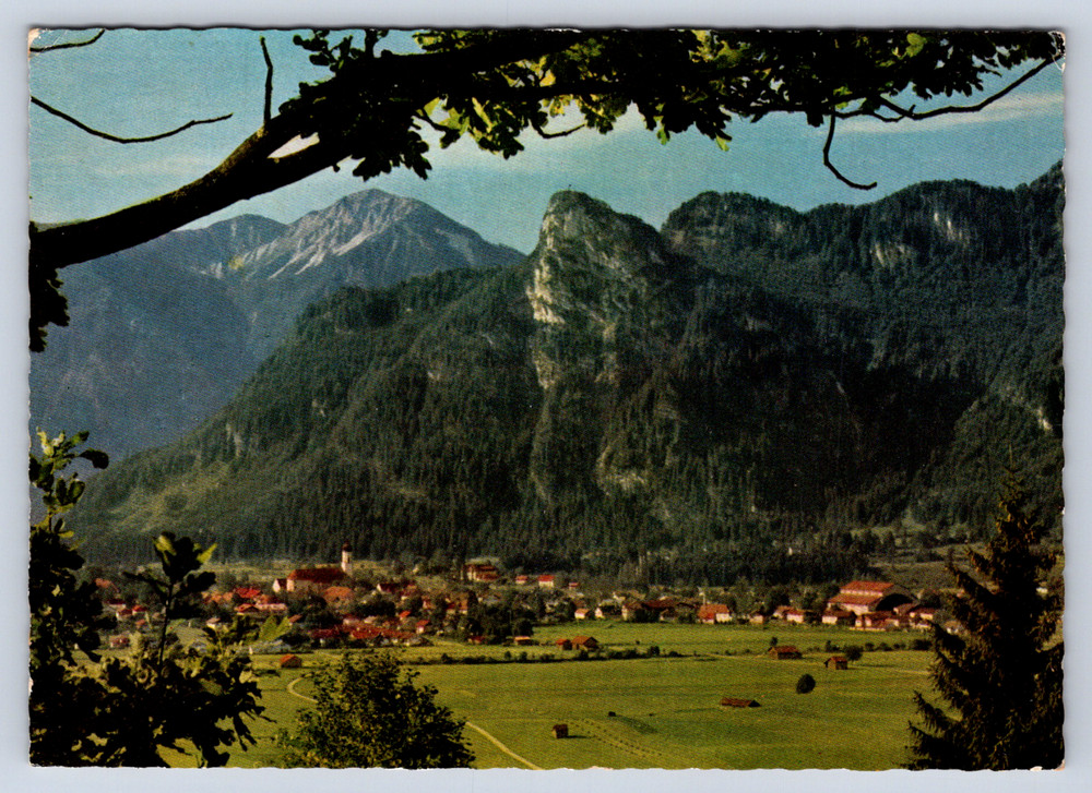 Vintage Postcard Passionsdorf Oberammergau gegen Kofel Germany