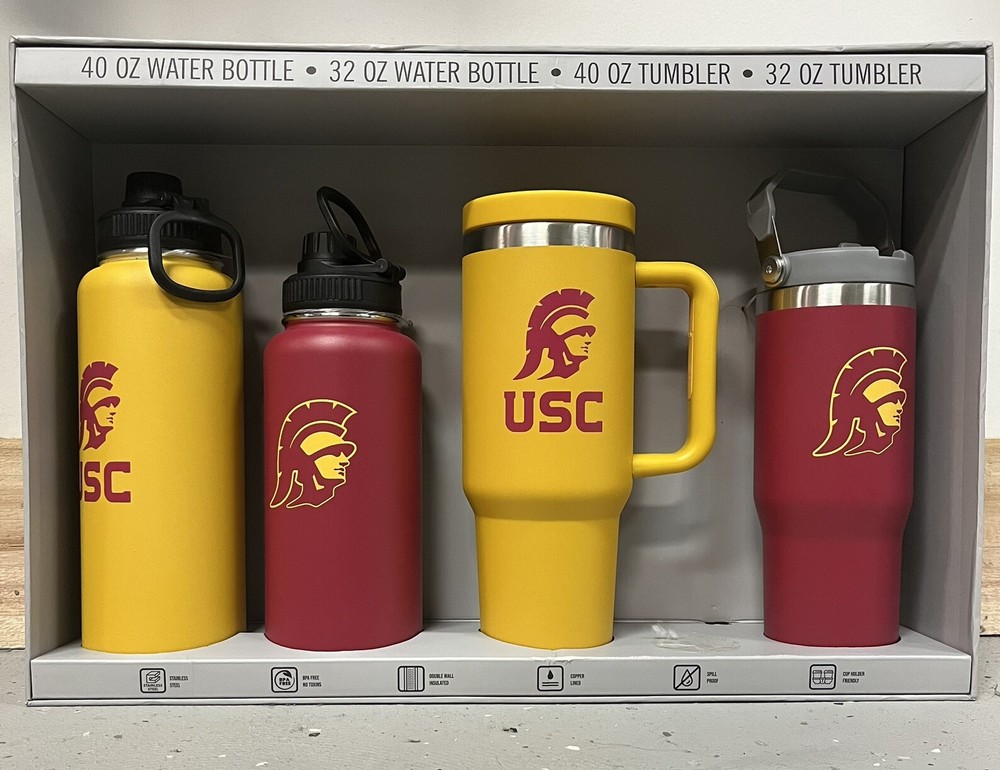 Tumbler Water Bottle Set USC Trojans University Of Southern California