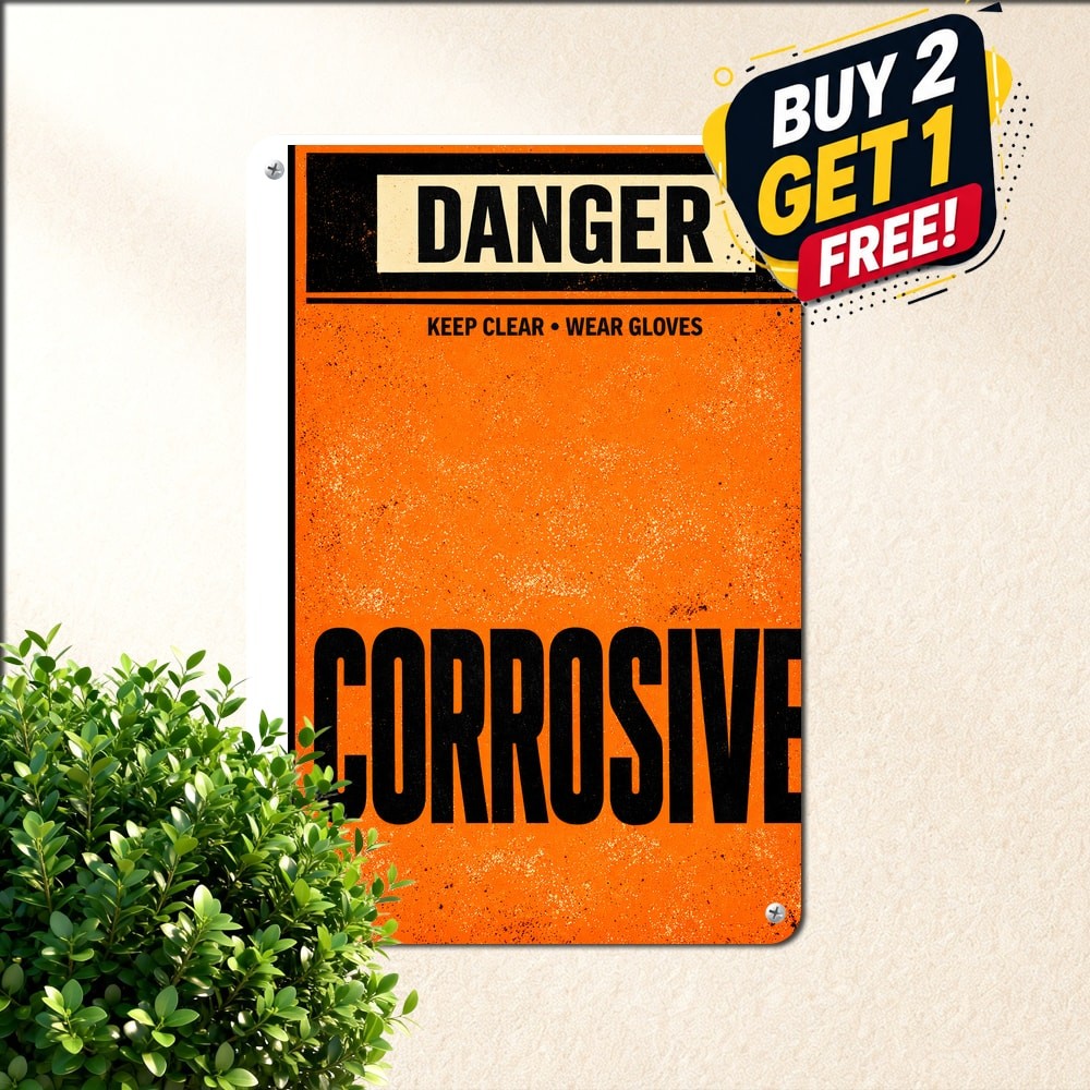 Acid Warning Sign 8x12 Weatherproof Aluminum Business Safety Metal Wall Plaque-image