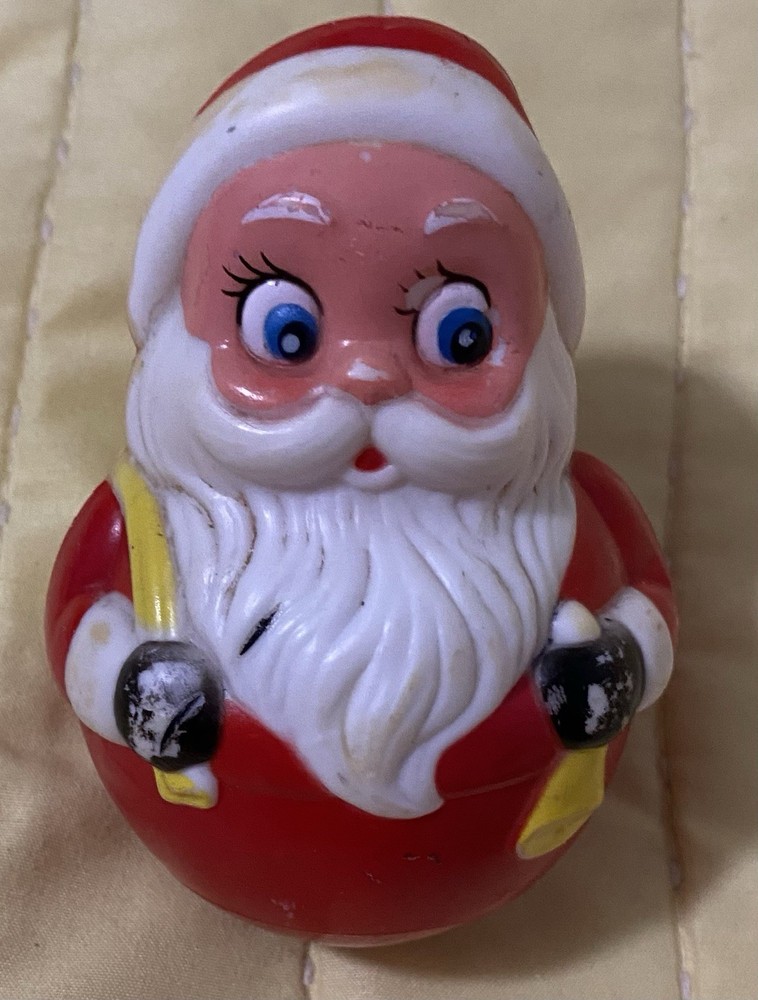 Vintage Santa Claus Christmas Roly Poly Jingle Toy Kiddie Products