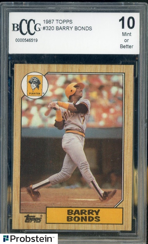 1987 Topps #320 Barry Bonds Pittsburgh Pirates RC Rookie BCCG 10PROBSTEIN is actively accepting consignments !!