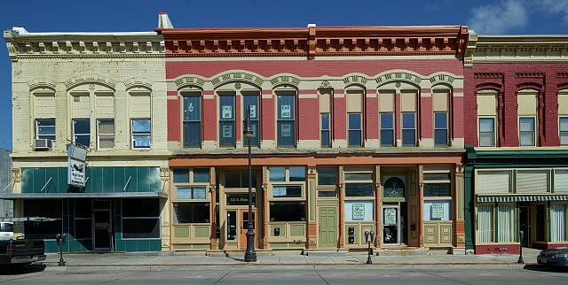 Photo:Council Bluffs Iowa 1900s Downtown Block Historic Storefronts