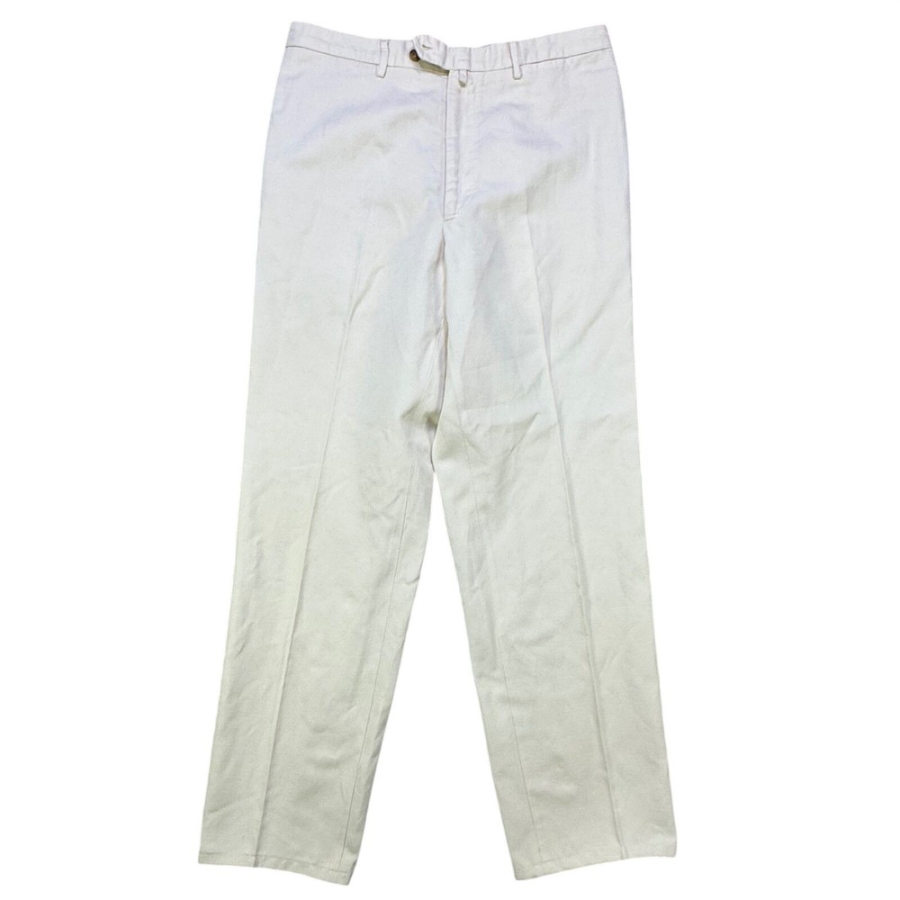 Loro Piana Mens Cotton Linen Trousers Cream IT 52 (Fits US 31W) Made in Italy