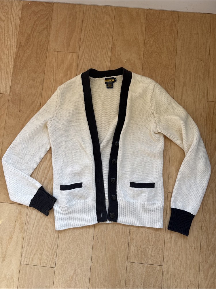 Vintage Polo Ralph Lauren Knit Polo Tennis  Cardigan Size Small Rare Preppy