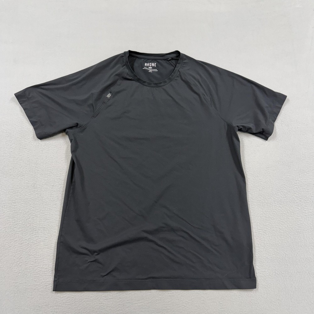 Rhone Shirt Mens Large Black Performance Athletic Crewneck Workout Training Tee