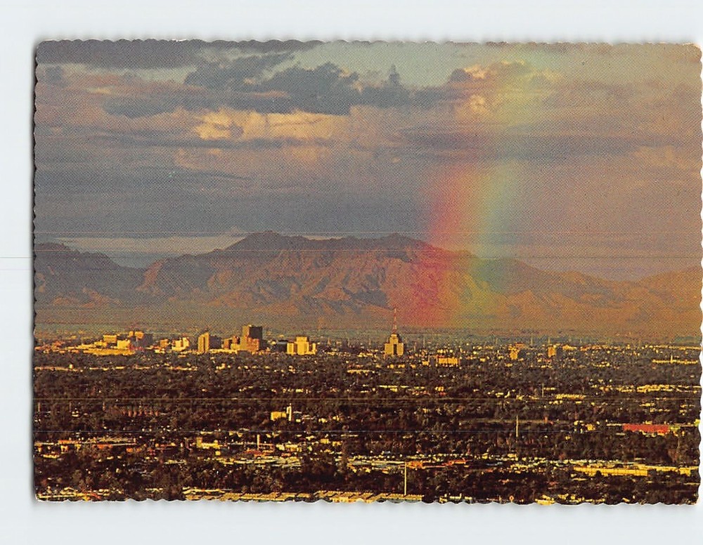 Postcard Rainbow Over Phoenix Arizona