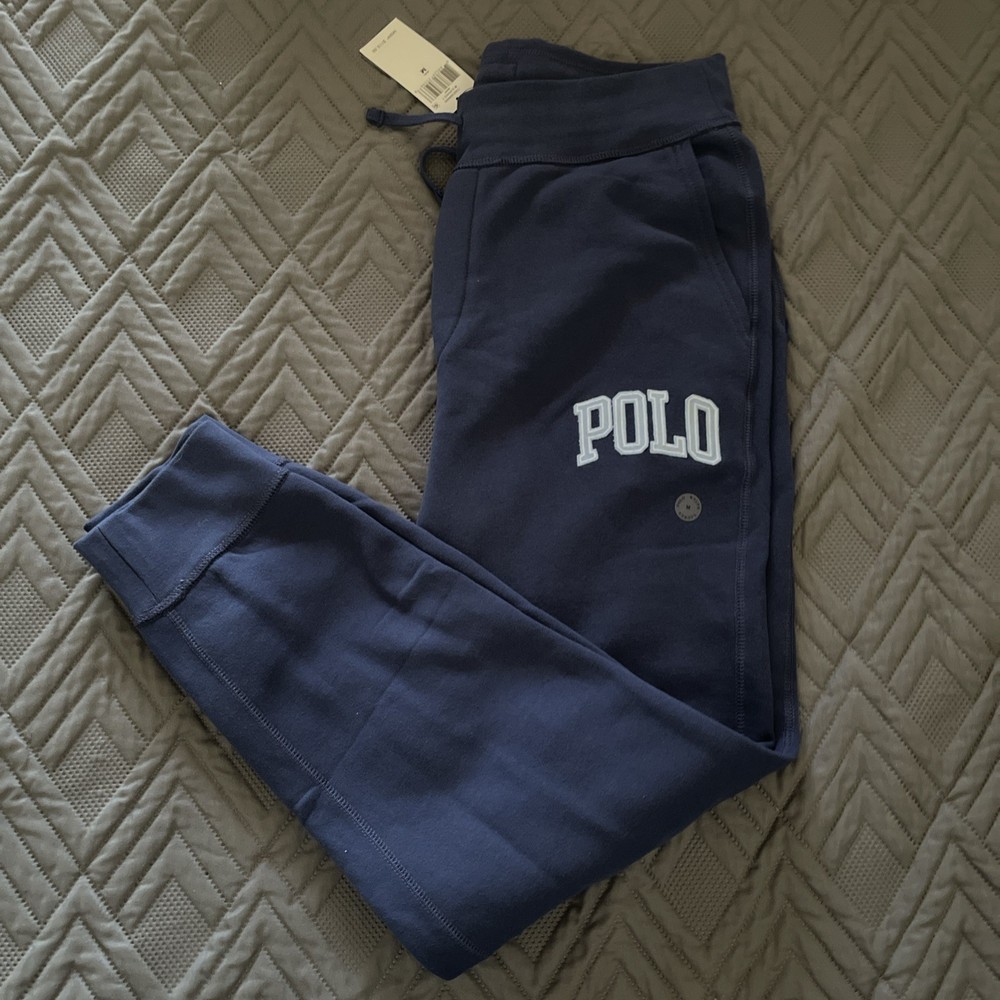 NWT Mens The RL Fleece Logo Jogger Pant Polo Ralph Lauren Size M Classic Navy