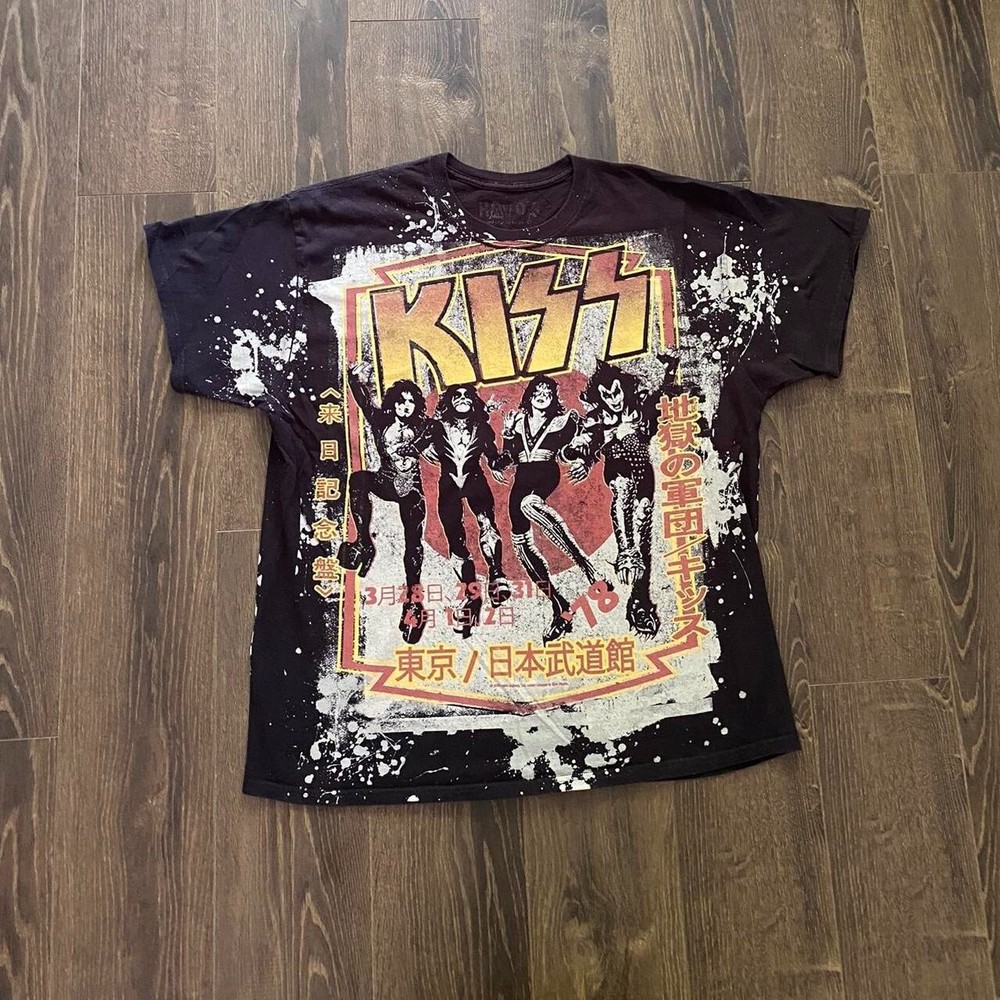 Liquid blue 2020 kiss asia tour  tee  Size;L black