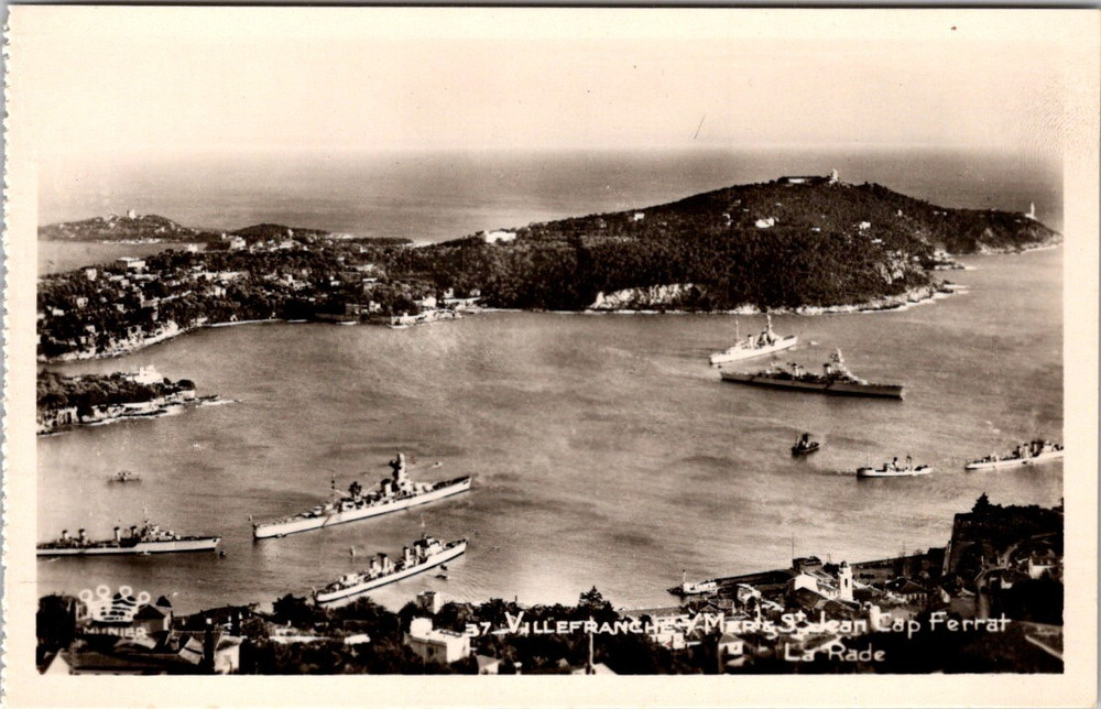 1940s RPPC MENTON FRANCE Baie de Garavan Aerial View – Éditions Munier Nice