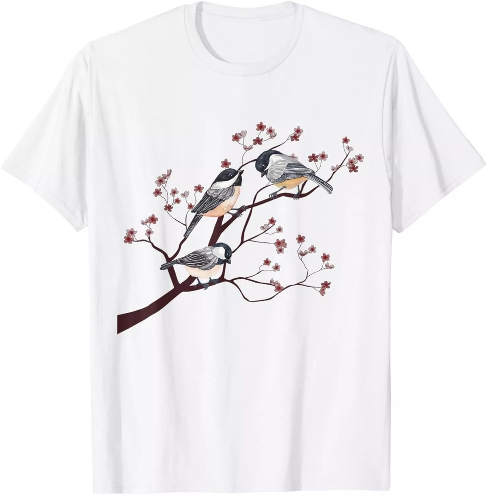 Bird Watching Nature Animal Vintage Blossom Chickadee Gift Unisex T-Shirt