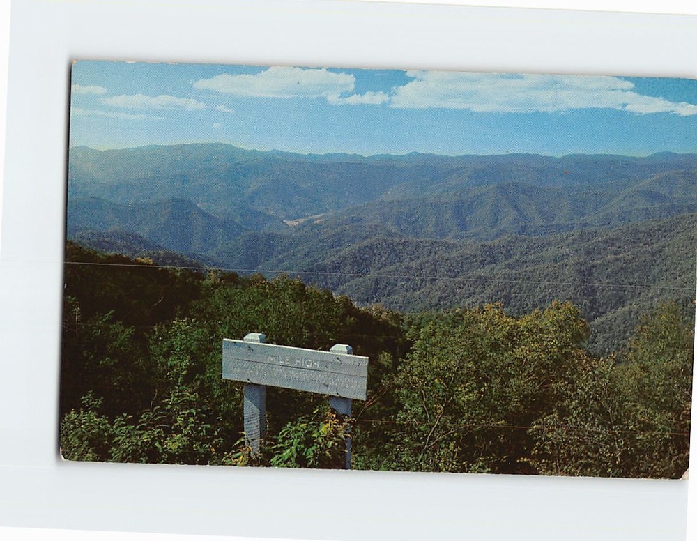 Postcard Mile High Overlook Great Smoky Mountains National Park North Carolina