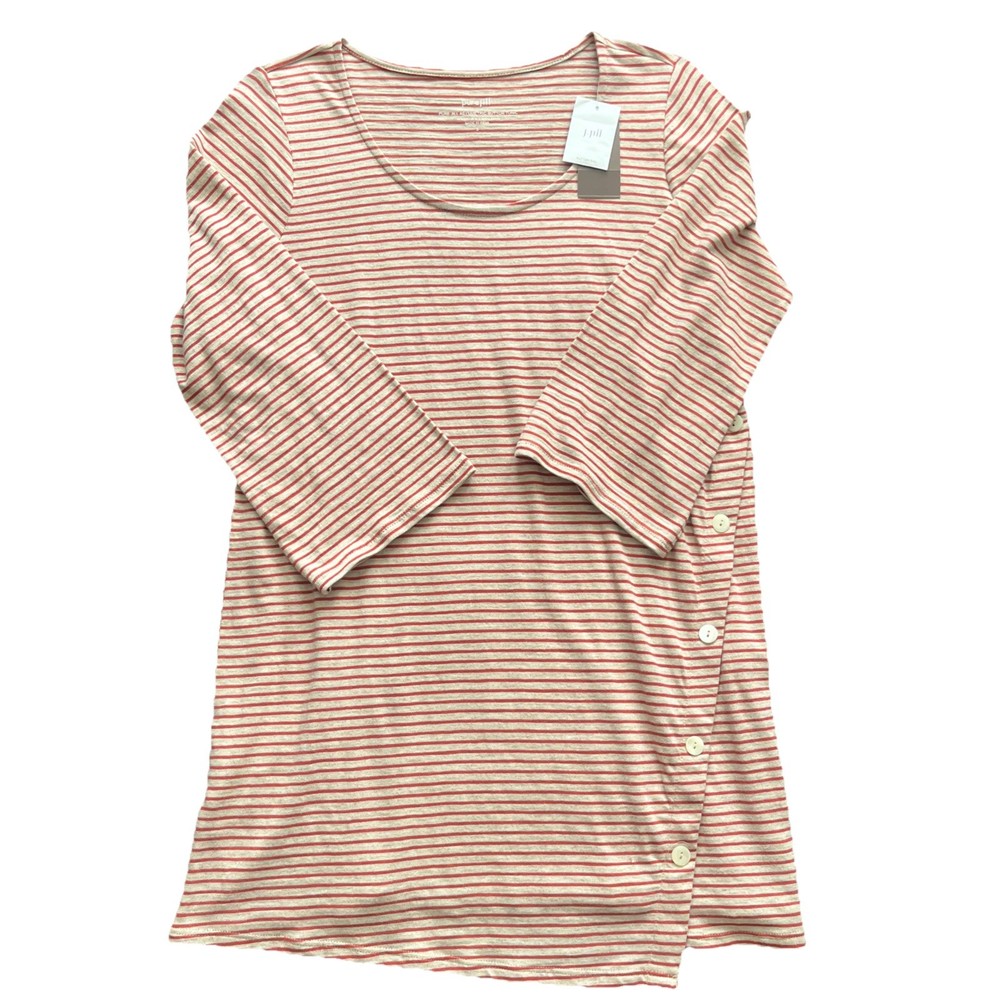 J Jill pure asymmetric button tunic top striped Small cotton soft