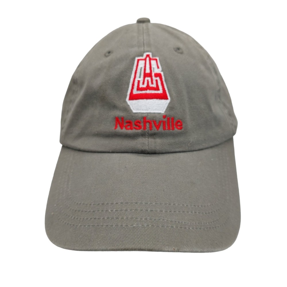 Nashville Georgia Olive Green Red Strapback Baseball Cap Hat Embroidered