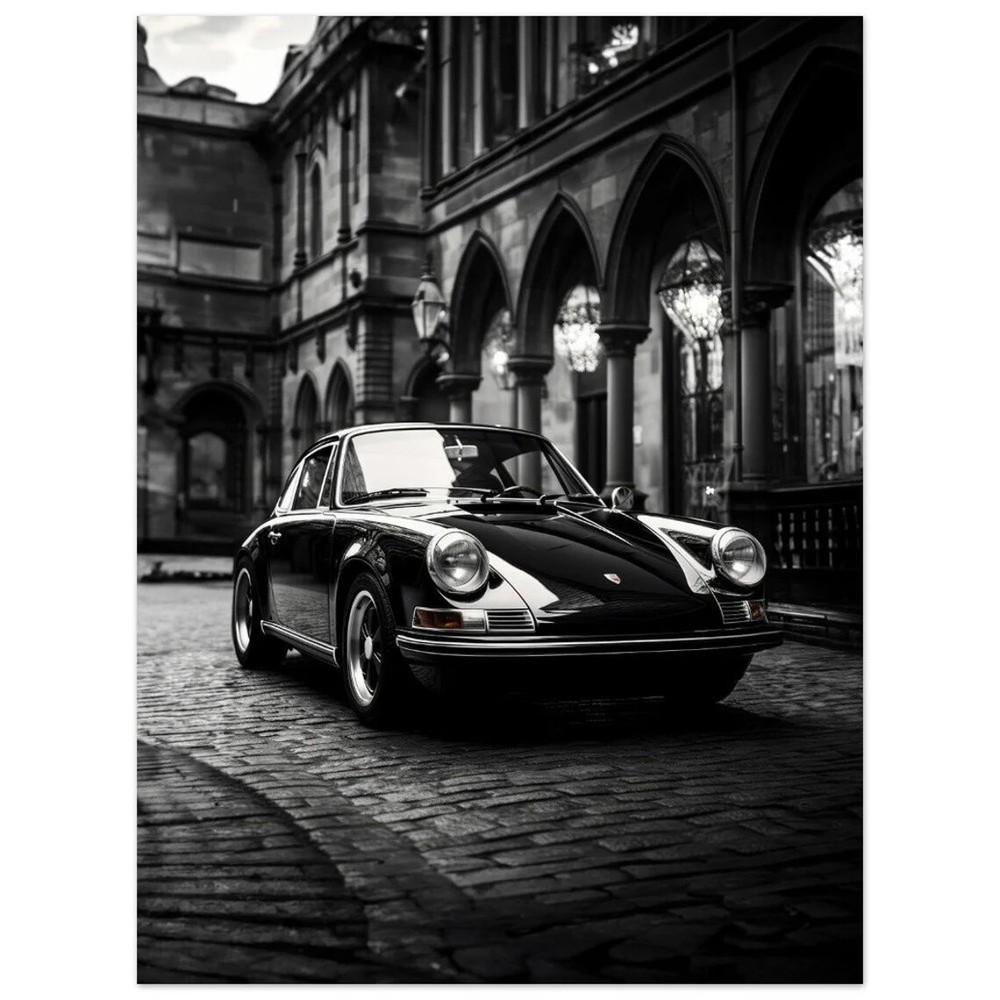 Vintage, Luxury, Exotic Black White Car Print Wall Art Canvas Unframed Print Art