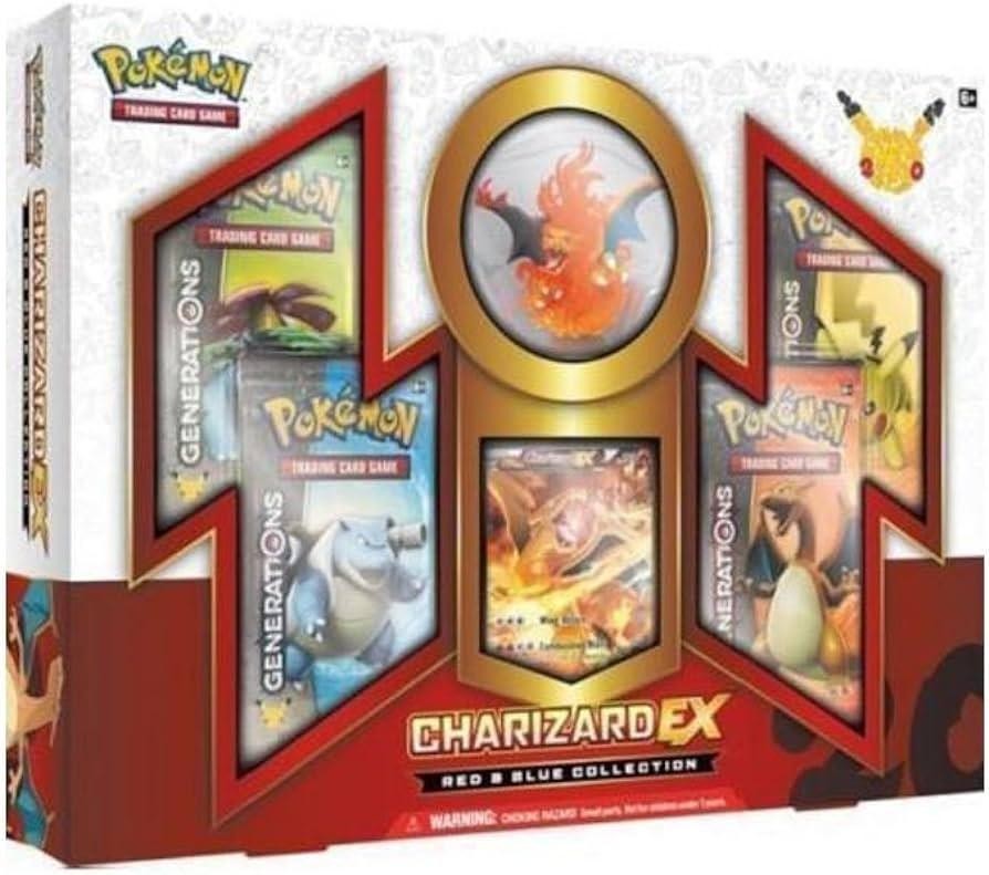 Pokémon TCG Charizard EX Red & Blue Collection Box  20th Anniversary Generations