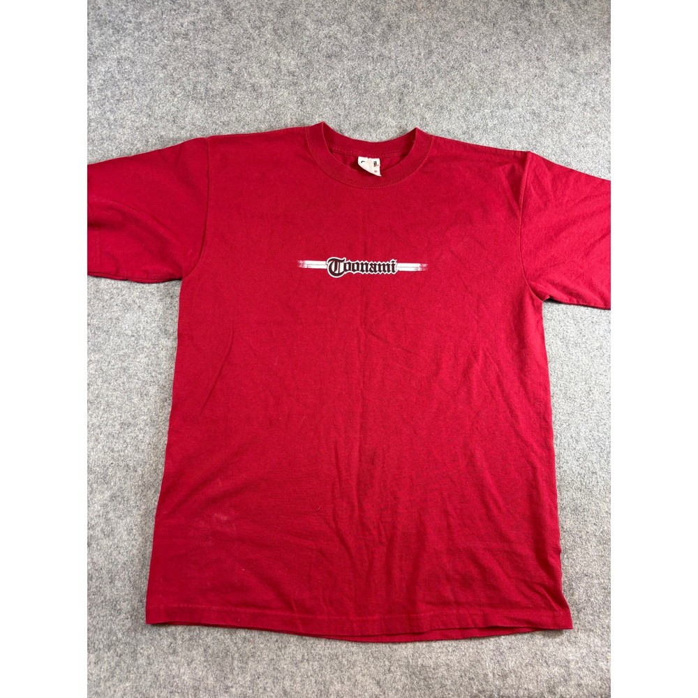 VINTAGE 90s Toonami Cartoon Network Mens Promo Shirt Red Short Sleeve Tee Medium