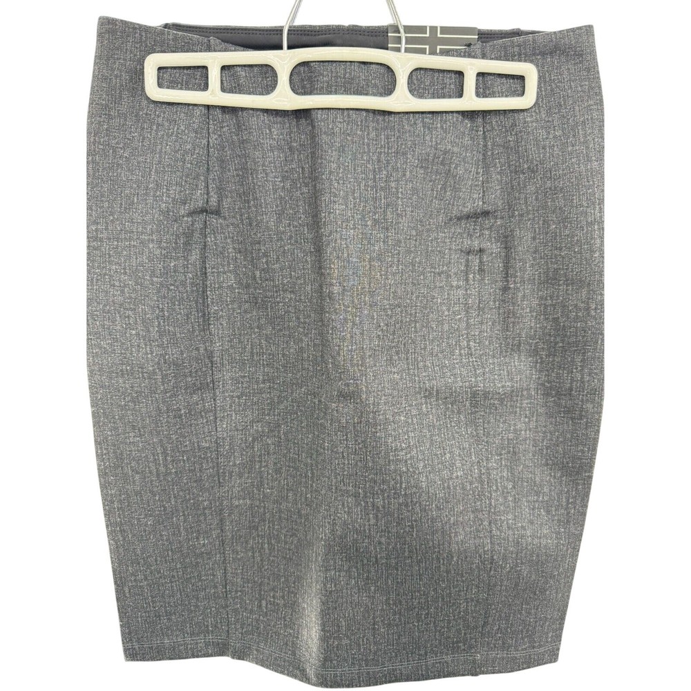 Liverpool Women Gray Tweed Pull-On Pencil Skirt with Back Slit Size 2/26