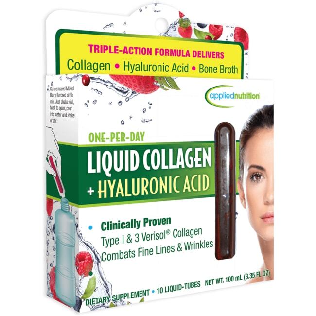 Liquid Collagen + Hyaluronic Acid Mixed Berry 10 Vials by Applied Nutrition  -image