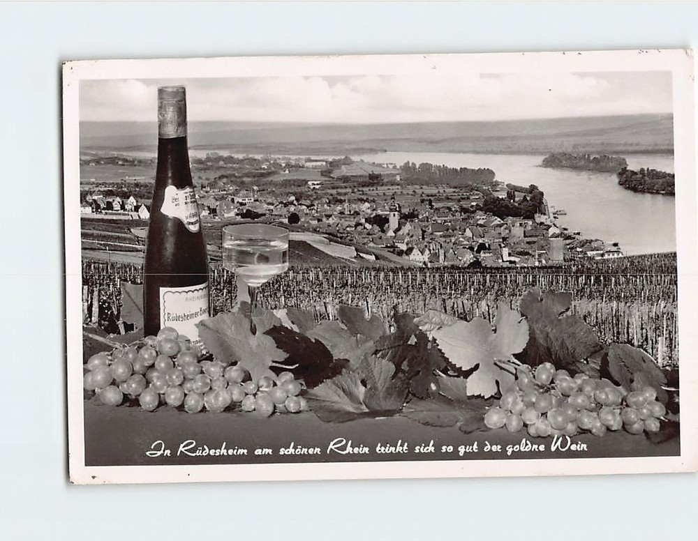 Postcard Aerial View Rüdesheim am Rhein Germany