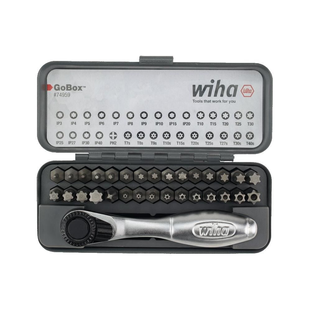 Wiha Gobox Master 32Pc Torx Bit Set with Mini Ratchet