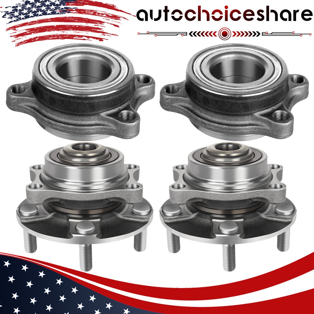 For Infiniti G35 Nissan 350Z 2003-2007 Wheel Hub Bearing Assembly Set 4pcs