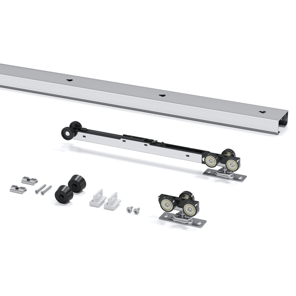 6FT/72in Sliding Pocket Door Hardware Kit Soft Close Mechanism, Aluminum Box ...