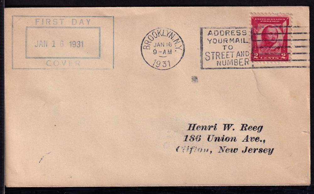 1931 General Pulaski Sc 690 FDC with dated GP cachet Brooklyn NY cancel