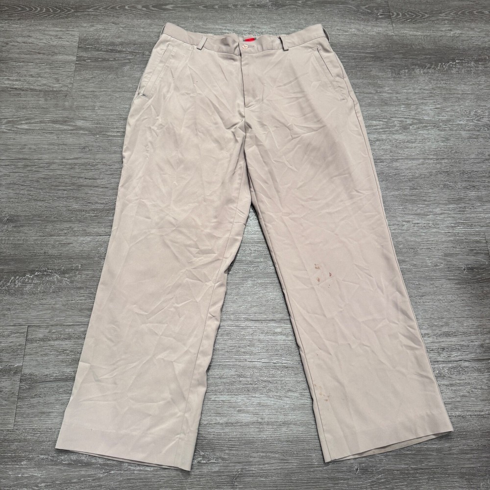 Nike Pants Mens 34 Beige Golf Straight Outdoor Golfer Adult 34x28 Vintage Casual