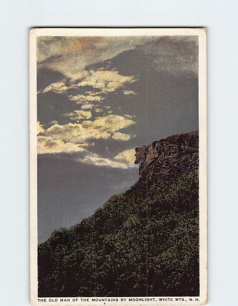 Postcard The Old Man Of The Mountains By Moonlight, White Mts., New Hampshire