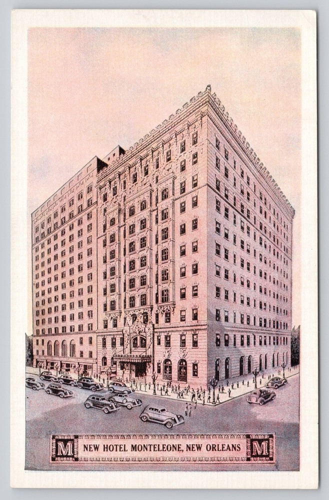 Vintage Linen Postcard New Hotel Monteleone New Orleans 1930s