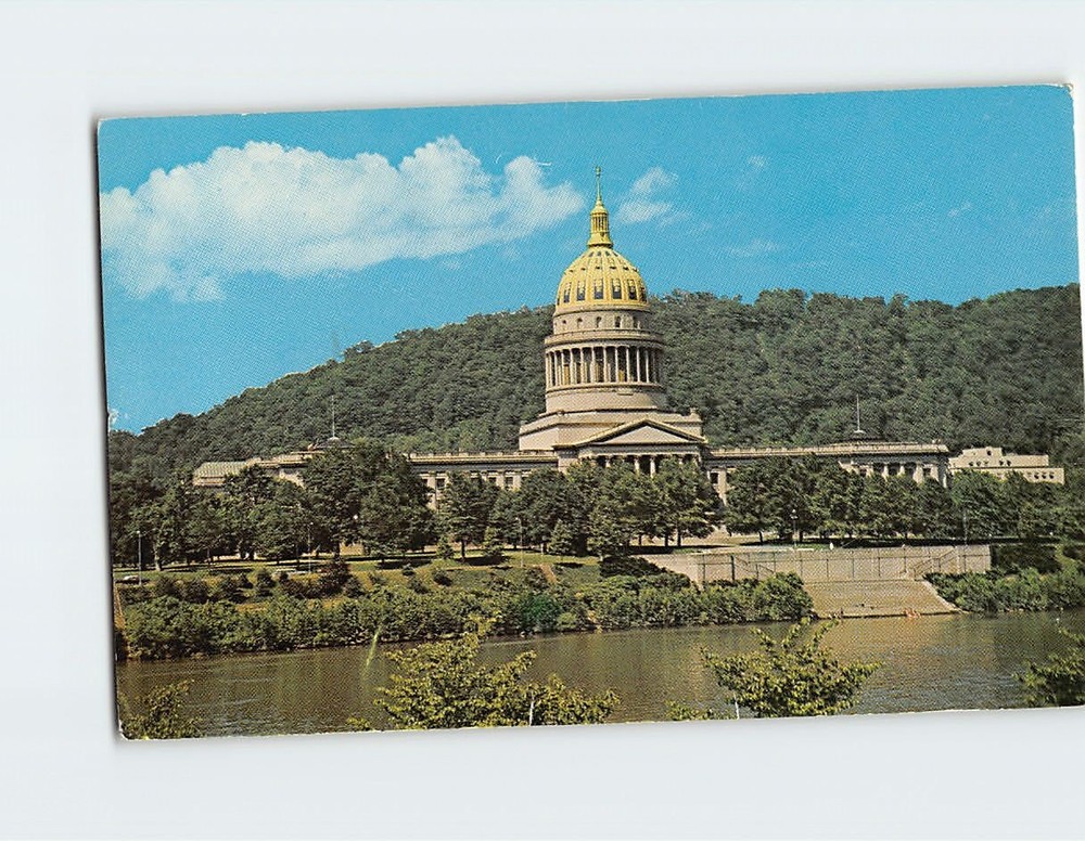 Postcard State Capitol Building Kanawha River Charleston West Virginia USA